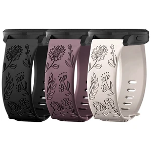3 Pack 22mm Flower Pattern Bands Compatible with Garmin Venu 4 45mm/Venu 3/Venu 2/Vivoactive 4/Forerunner 745/265/255/255 Music, Soft Silicone Floral Engraved Sport Strap for Women Men 3 Pack 22mm Flower Pattern Bands Compatible with Garmin Venu 4 45mm/Venu 3/Venu 2/Vivoactive 4/Forerunner 745/265/255/255 Music, Soft Silicone Floral Engraved Sport Strap for Women Men