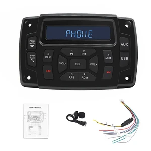 Marine Radio Receiver Waterproof Boat Stereo Radio System | with AUX-in Subwoofer Pre-Amp EQ, AM/FM Radio Receiver Digital Media MP3 Player USB Input for Motorcycle Boat Golf Cart Truck Marine Radio Receiver Waterproof Boat Stereo Radio System | with AUX-in Subwoofer Pre-Amp EQ, AM/FM Radio Receiver Digital Media MP3 Player USB Input for Motorcycle Boat Golf Cart Truck