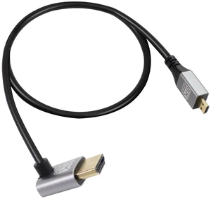 90 Degree Up Angle UHD 8K HDTV Male to Micro HDTV Male 18Gbps 2.1 Extended Cable Supports 8k@60Hz, 1080p, ARC, 3D, for DVR, HDTV, (Up Angle, 0.5m) 90 Degree Up Angle UHD 8K HDTV Male to Micro HDTV Male 18Gbps 2.1 Extended Cable Supports 8k@60Hz, 1080p, ARC, 3D, for DVR, HDTV, (Up Angle, 0.5m)