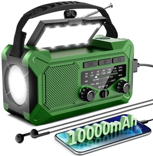 Emergency Hand Crank Weather Radio,10000mAh AM/FM/NOAA Solar Powered Radio with Phone Charger, USB Charged, LED Flashlight Reading Lamp Headphone Jack, SOS Alarm Emergency Hand Crank Weather Radio,10000mAh AM/FM/NOAA Solar Powered Radio with Phone Charger, USB Charged, LED Flashlight Reading Lamp Headphone Jack, SOS Alarm