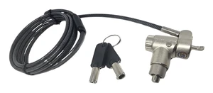 Black Universal Notebook Laptop Keyed Push to Lock Security Cable for Kensington Wedge Nano and Most Other Security Slots Black Universal Notebook Laptop Keyed Push to Lock Security Cable for Kensington Wedge Nano and Most Other Security Slots