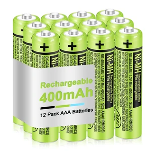 12-Pack 1.2V AAA 400mAh Ni-MH BK-40AAABU Triple A Rechargeable Batteries | Great replacement power for Panasonic cordless phones, landlines & remotes. Reusable up to 2500 times 12-Pack 1.2V AAA 400mAh Ni-MH BK-40AAABU Triple A Rechargeable Batteries | Great replacement power for Panasonic cordless phones, landlines & remotes. Reusable up to 2500 times
