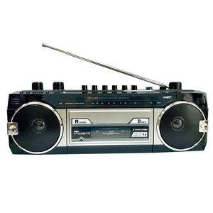 Retro Boombox, Radio Cassette Player Recorder, FM Radio, Headphone Jack, USB/Micro SD Slots, Convert Cassettes to USB/SD, Classic 80s Style Retro, Built-in Microphone Retro Boombox, Radio Cassette Player Recorder, FM Radio, Headphone Jack, USB/Micro SD Slots, Convert Cassettes to USB/SD, Classic 80s Style Retro, Built-in Microphone