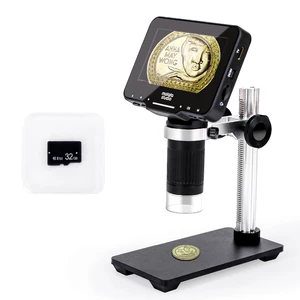 M2B 1000X Digital Microscope, 4.3" LCD, HDMI Output, 32GB SD | 1080P Coin Magnifier with 8 LED Lights, Photo & Video, Adjustable Metal Stand, HDMI for Large TV Viewing M2B 1000X Digital Microscope, 4.3" LCD, HDMI Output, 32GB SD | 1080P Coin Magnifier with 8 LED Lights, Photo & Video, Adjustable Metal Stand, HDMI for Large TV Viewing