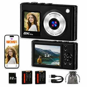 8K Digital Camera, Dual Screens, WiFi, 16X Zoom, Autofocus, Anti-Shake. Compact Point & Shoot for Travel, Selfies & Vlogging. for Kids, Teens & Beginners. Includes 32GB Card & 2 Batteries 8K Digital Camera, Dual Screens, WiFi, 16X Zoom, Autofocus, Anti-Shake. Compact Point & Shoot for Travel, Selfies & Vlogging. for Kids, Teens & Beginners. Includes 32GB Card & 2 Batteries