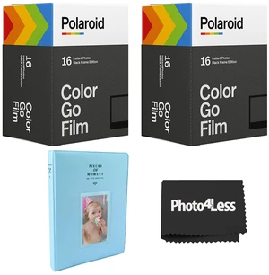 GO Color Instant Film - Black Frame - Double Pack X2 - (32 Exposures) Bundle + Photo Album GO Color Instant Film - Black Frame - Double Pack X2 - (32 Exposures) Bundle + Photo Album