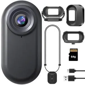 Mini Body Camera 1080P, 64GB Wearable Action Camera, Magnetic Camera for Shirt, Thumb Size Hands Free Recording Necklace Body Cam for Pets, Travel, Work, Water Sports, Outdoor Adventures(Black) Mini Body Camera 1080P, 64GB Wearable Action Camera, Magnetic Camera for Shirt, Thumb Size Hands Free Recording Necklace Body Cam for Pets, Travel, Work, Water Sports, Outdoor Adventures(Black)