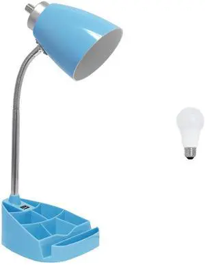 LD1056-BLU-LB 18.5" Gooseneck Organizer Desk Lamp with iPad Tablet Stand Book Holder and USB Port, with LED Bulb, Blue LD1056-BLU-LB 18.5" Gooseneck Organizer Desk Lamp with iPad Tablet Stand Book Holder and USB Port, with LED Bulb, Blue