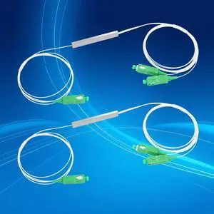 1x2 SC/APC PLC Micro Fiber Splitter, 2-Pack | 1*2 SC/APC PLC micro splitter, 0.9mm Singlemode splitter, low insertion loss. For FTTH, LAN, and engineering projects 1x2 SC/APC PLC Micro Fiber Splitter, 2-Pack | 1*2 SC/APC PLC micro splitter, 0.9mm Singlemode splitter, low insertion loss. For FTTH, LAN, and engineering projects