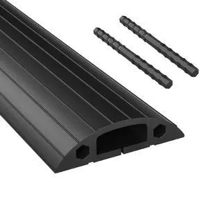Floor Cord Cover 6.5ft Cord Covers for Wires on Floor, Linkable Heavy Duty Extension Cord Cover, Rubber Floor Cable Cover, Prevent Trip Hazard for Sidewalk Home Office Outdoor or Indoor Floor Cord Cover 6.5ft Cord Covers for Wires on Floor, Linkable Heavy Duty Extension Cord Cover, Rubber Floor Cable Cover, Prevent Trip Hazard for Sidewalk Home Office Outdoor or Indoor