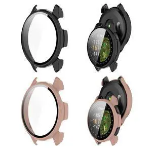 2 Pack Screen Protector protective Case for Garmin Approach S50 Watch Shell | Hard PC Shell,Built-in Tempered Glass Film, Full Coverage,black+pink 2 Pack Screen Protector protective Case for Garmin Approach S50 Watch Shell | Hard PC Shell,Built-in Tempered Glass Film, Full Coverage,black+pink