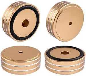 HiFi Audio Isolation Feet 4-Pack Gold-Large 58 * 22mm | Aluminum Alloy, Non-slip Rubber Ring Base, Turntable Isolation Pads for Speakers, Turntables, Subwoofers, Amplifier HiFi Audio Isolation Feet 4-Pack Gold-Large 58 * 22mm | Aluminum Alloy, Non-slip Rubber Ring Base, Turntable Isolation Pads for Speakers, Turntables, Subwoofers, Amplifier