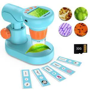 800X Handheld Digital Microscope with 2 IPS Screen, Photo & Video Portable Microscope with Adjustable Lights (Including SD Card & Slides) 800X Handheld Digital Microscope with 2 IPS Screen, Photo & Video Portable Microscope with Adjustable Lights (Including SD Card & Slides)