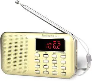 PR11 AM FM Radio Portable, Rechargeable Transistor Radios(Gold) | for Outdoor, Rechargeable Battery, Headphone Jack, MP3 Player, Micro SD Card PR11 AM FM Radio Portable, Rechargeable Transistor Radios(Gold) | for Outdoor, Rechargeable Battery, Headphone Jack, MP3 Player, Micro SD Card