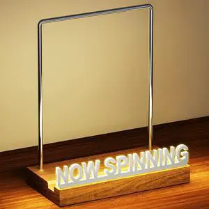 Vinyl Record Stand with Adjustable Warm White Lights Vinyl Record Stand with Adjustable Warm White Lights