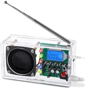 FM Radio Kit, ICSTATION DIY Radio Soldering Kit with LED Flashing Lights FM 76-108MHz LCD Dplay Soldering Project Radio with Headphone Jack for Adults Electronics Enthusiasts College Education FM Radio Kit, ICSTATION DIY Radio Soldering Kit with LED Flashing Lights FM 76-108MHz LCD Dplay Soldering Project Radio with Headphone Jack for Adults Electronics Enthusiasts College Education