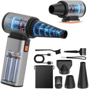 Compressed Air Duster - 130000 RPM Powerful Electric Air Duster, Multi-Gear Adjustable Canned Air, Fast Charging Duster for Computer, Keyboard, Home, Outdoor Duster Compressed Air Duster - 130000 RPM Powerful Electric Air Duster, Multi-Gear Adjustable Canned Air, Fast Charging Duster for Computer, Keyboard, Home, Outdoor Duster