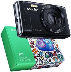 Digital Camera - Max 72MP Point and Shoot Kids Cameras with 16X Zoom, 32G TF Card, 2 Batteries and Card Reader, Compact Digital Camera for Kids Teens Beginners (Black) Digital Camera - Max 72MP Point and Shoot Kids Cameras with 16X Zoom, 32G TF Card, 2 Batteries and Card Reader, Compact Digital Camera for Kids Teens Beginners (Black)