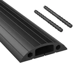 Floor Cord Cover 4ft Cord Covers for Wires on Floor, Linkable Heavy Duty Extension Cord Cover, Rubber Floor Cable Cover, Prevent Trip Hazard for Sidewalk Home Office Outdoor or Indoor Settings Floor Cord Cover 4ft Cord Covers for Wires on Floor, Linkable Heavy Duty Extension Cord Cover, Rubber Floor Cable Cover, Prevent Trip Hazard for Sidewalk Home Office Outdoor or Indoor Settings