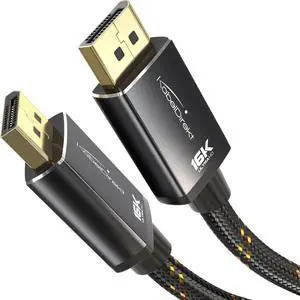 16K DisplayPort Cable 2.1 10ft DP80, Nylon | Maximum performance for tomorrow's games: The UHBR cable (DP80) following the DisplayPort 2.1 standard enables UHD 16K DisplayPort Cable 2.1 10ft DP80, Nylon | Maximum performance for tomorrow's games: The UHBR cable (DP80) following the DisplayPort 2.1 standard enables UHD