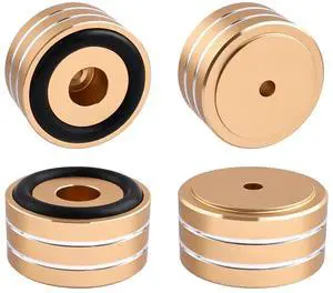 HiFi Audio Isolation Feet 4-Pack Gold-Mini 40 * 22mm | Aluminum Alloy, Non-slip Rubber Ring Base, Turntable Isolation Pads for Speakers, Turntables, Subwoofers, Amplifier HiFi Audio Isolation Feet 4-Pack Gold-Mini 40 * 22mm | Aluminum Alloy, Non-slip Rubber Ring Base, Turntable Isolation Pads for Speakers, Turntables, Subwoofers, Amplifier