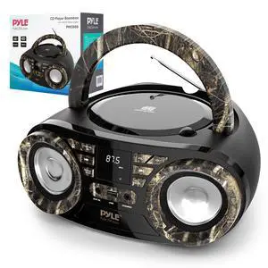 Portable CD Player Bluetooth Boombox Speaker-AM/FM Stereo Radio&Audio Sound,Supports CD-R-RW/MP3/WMA,USB,AUX,Headphone,LED Display,AC/Battery Powered,Real Tree- PHCD59.5 Portable CD Player Bluetooth Boombox Speaker-AM/FM Stereo Radio&Audio Sound,Supports CD-R-RW/MP3/WMA,USB,AUX,Headphone,LED Display,AC/Battery Powered,Real Tree- PHCD59.5