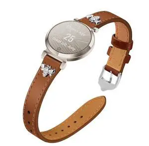 Slim Leather Bands Compatible with Garmin Lily 2 | Leather with Charms, Feminine,Design,for Garmin Lily 2 Watch Band Slim Leather Bands Compatible with Garmin Lily 2 | Leather with Charms, Feminine,Design,for Garmin Lily 2 Watch Band