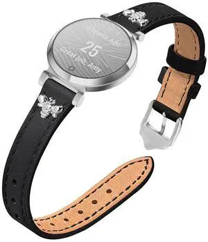 Slim Leather Bands Compatible with Garmin Lily 2 | Leather with Charms, Feminine,Design,for Garmin Lily 2 Watch Band Slim Leather Bands Compatible with Garmin Lily 2 | Leather with Charms, Feminine,Design,for Garmin Lily 2 Watch Band
