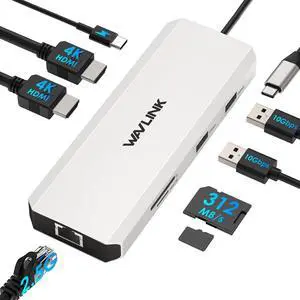 Laptop Docking Station, Docking Station Dual HDMI | Dual 4K@60Hz, 125W PD IN, 2.5G Ethernet, 2×USB-A 10Gbps, SD 4.0 312MB/s, Compatible with Windows ONLY Laptop Docking Station, Docking Station Dual HDMI | Dual 4K@60Hz, 125W PD IN, 2.5G Ethernet, 2×USB-A 10Gbps, SD 4.0 312MB/s, Compatible with Windows ONLY
