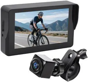 Bike Rear View Camera System, 5 Inch 1080P HD Monitor with 110 Degree Wide Angle and Night Vision, for Mountain Road Bikes Scooters (Large Square Rear View Camera) Bike Rear View Camera System, 5 Inch 1080P HD Monitor with 110 Degree Wide Angle and Night Vision, for Mountain Road Bikes Scooters (Large Square Rear View Camera)