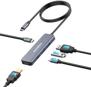 USB C Hub 5-in-1 Docking Station Portable HDMI 4K 30Hz with 100W PD Fast Charging, USB-C & USB-A 10Gbps, Travel-Friendly for Dell HP MacBook Air/Pro, iPad, Surface, Samsung Galaxy USB C Hub 5-in-1 Docking Station Portable HDMI 4K 30Hz with 100W PD Fast Charging, USB-C & USB-A 10Gbps, Travel-Friendly for Dell HP MacBook Air/Pro, iPad, Surface, Samsung Galaxy