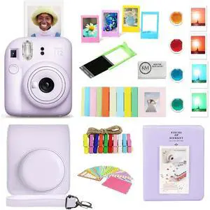 INSTAX Mini 12 Instant Film Camera | Lilac Purple Bundled with Instax Accessory Bundle + Cleaning Cloth (8 Items) INSTAX Mini 12 Instant Film Camera | Lilac Purple Bundled with Instax Accessory Bundle + Cleaning Cloth (8 Items)