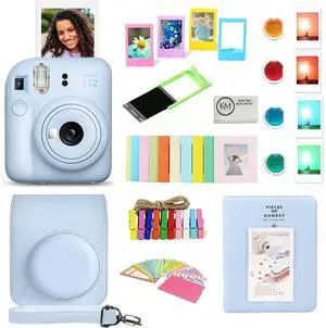 INSTAX Mini 12 Instant Film Camera | Pastel Blue Bundled with Instax Accessory Bundle + Cleaning Cloth (8 Items) INSTAX Mini 12 Instant Film Camera | Pastel Blue Bundled with Instax Accessory Bundle + Cleaning Cloth (8 Items)