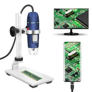HD 2MP 40X-1000X USB Digital Microscope with Aluminum Alloy Stand | Portable Magnification Endoscope Camera with 8 LEDs, Fits OTG Android, Mac, Windows 7 8 10 11 & Linux HD 2MP 40X-1000X USB Digital Microscope with Aluminum Alloy Stand | Portable Magnification Endoscope Camera with 8 LEDs, Fits OTG Android, Mac, Windows 7 8 10 11 & Linux