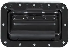 Hardware Medium Spring Loaded Black & Steel Recessed Handle with Padded Grip (Spring Loaded Recessed Handle, Black, 1 Pack) Hardware Medium Spring Loaded Black & Steel Recessed Handle with Padded Grip (Spring Loaded Recessed Handle, Black, 1 Pack)