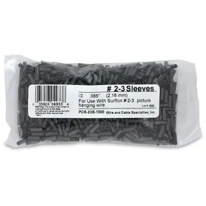 Surflon Size 2-3 - 1000-Piece Picture Wire Crimping Sleeves, Black Surflon Size 2-3 - 1000-Piece Picture Wire Crimping Sleeves, Black
