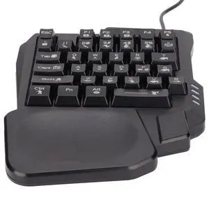 One Handed Gaming Keyboard, Three Colors Backlight Wide Palm Rest 35 Keys Gaming Keyboard for Computer for Mobile Games One Handed Gaming Keyboard, Three Colors Backlight Wide Palm Rest 35 Keys Gaming Keyboard for Computer for Mobile Games