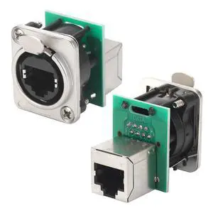 2PCS NE8FDP-B Ethercon RJ45 Panel Mount Chassis Socket | Pass/Feed Through, D Series, Cat5E Panel Mount Connector 2PCS NE8FDP-B Ethercon RJ45 Panel Mount Chassis Socket | Pass/Feed Through, D Series, Cat5E Panel Mount Connector