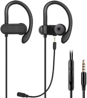 in-Ear Wired Earbuds with Ear Hooks, Gaming Headset & Boom Mic | Detachable Boom Mic, Lightweight & Secure Fit, for 3.5mm Device, Ideal Headphones for Gaming, Call Centers Use in-Ear Wired Earbuds with Ear Hooks, Gaming Headset & Boom Mic | Detachable Boom Mic, Lightweight & Secure Fit, for 3.5mm Device, Ideal Headphones for Gaming, Call Centers Use