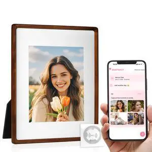 Smart Picture Frame, 11x14 Wireless Wood NFC Photo Frame, Tabletop&Wall-Mounted, Share Photos/Videos/Recording from Phone to Webpage for Party/Travel/Home & Gifts, Compatible iPhone/Android Smart Picture Frame, 11x14 Wireless Wood NFC Photo Frame, Tabletop&Wall-Mounted, Share Photos/Videos/Recording from Phone to Webpage for Party/Travel/Home & Gifts, Compatible iPhone/Android