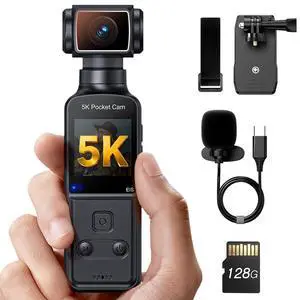 5K Body Camera with Audio, 270° Rotating Lens, External Mic, and EIS Stabilization 4K/60FPS Z14 Vlogging Camera for Daily Recording and Personal Record (Black) 5K Body Camera with Audio, 270° Rotating Lens, External Mic, and EIS Stabilization 4K/60FPS Z14 Vlogging Camera for Daily Recording and Personal Record (Black)