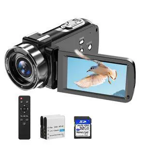4K Video Camera Camcorder, 56MP 16X 270° Rotation Touchscreen WiFi IR Night | Camcorder Camera with 32GB Card Remote Control 2 Batterie LED Fill Light 3" IPS Touchscreen, Support of HD output Ext Mic 4K Video Camera Camcorder, 56MP 16X 270° Rotation Touchscreen WiFi IR Night | Camcorder Camera with 32GB Card Remote Control 2 Batterie LED Fill Light 3" IPS Touchscreen, Support of HD output Ext Mic