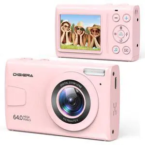 C2 Digital Camera, 64MP 4K UHD Video, Autofocus Point and Shoot Camera with 2.4" IPS Screen, MP3/MP4 Playback, Time-Lapse, 18X Zoom, Flash, Compact Cameras for Kids Teens Beginners, Pink C2 Digital Camera, 64MP 4K UHD Video, Autofocus Point and Shoot Camera with 2.4" IPS Screen, MP3/MP4 Playback, Time-Lapse, 18X Zoom, Flash, Compact Cameras for Kids Teens Beginners, Pink