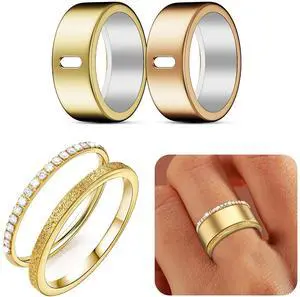 2 Pack Cover and Gold Plated Stacking Rings Compatible for Oura Ring 4/Gen 3 Horizon/Gen 3 Heritage,Accessories for Workout Gym Women Men -Size 7 2 Pack Cover and Gold Plated Stacking Rings Compatible for Oura Ring 4/Gen 3 Horizon/Gen 3 Heritage,Accessories for Workout Gym Women Men -Size 7