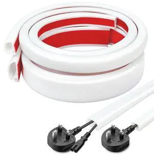 Cord Hider,White Cord Covers for Wires On Wall,TV Wire Hider,Silicone Self-Adhesive Cable Raceway for Powers Cords Management,0.66 * 0.47inch, Length 39 Inch Cord Hider,White Cord Covers for Wires On Wall,TV Wire Hider,Silicone Self-Adhesive Cable Raceway for Powers Cords Management,0.66 * 0.47inch, Length 39 Inch