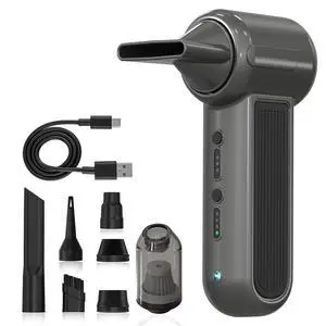 Compressed Air Duster 130000RPM 3-in-1 Mini Vacuum, Turbo Jet Blower Pump, Super Power Electric Air Duster Fast Rechargeable, Turbo Jet Dust Blower for Computer Keyboard, Car Cleaning & Outdoor Compressed Air Duster 130000RPM 3-in-1 Mini Vacuum, Turbo Jet Blower Pump, Super Power Electric Air Duster Fast Rechargeable, Turbo Jet Dust Blower for Computer Keyboard, Car Cleaning & Outdoor
