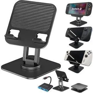 Foldable Stand+Dock with 4K HD2.1 HDMI to USB C Adapter | Compatible with Steam Deck, Rog Ally, Tablet,Switch 2, iPad, Plug&Play, Note that C-Hub not for NS2 due to official updates Foldable Stand+Dock with 4K HD2.1 HDMI to USB C Adapter | Compatible with Steam Deck, Rog Ally, Tablet,Switch 2, iPad, Plug&Play, Note that C-Hub not for NS2 due to official updates