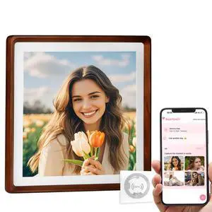 Smart Picture Frame, 12x12 Wireless Wood NFC Photo Frame, Tabletop&Wall-Mounted, Share Photos/Videos/Recording from Phone to Webpage for Party/Travel/Home & Gifts, Compatible iPhone/Android Smart Picture Frame, 12x12 Wireless Wood NFC Photo Frame, Tabletop&Wall-Mounted, Share Photos/Videos/Recording from Phone to Webpage for Party/Travel/Home & Gifts, Compatible iPhone/Android