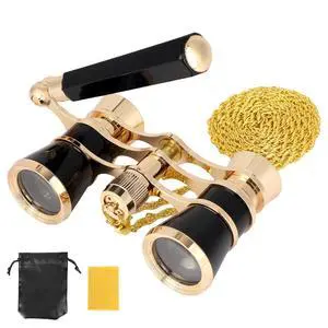 3X25 Opera Glasses, Compact Mini Theater Binoculars with Adjustable Handle and Chain Portable Vintage Theater Binoculars for Women Adults Kids Concerts Cinema Musical Events 3X25 Opera Glasses, Compact Mini Theater Binoculars with Adjustable Handle and Chain Portable Vintage Theater Binoculars for Women Adults Kids Concerts Cinema Musical Events