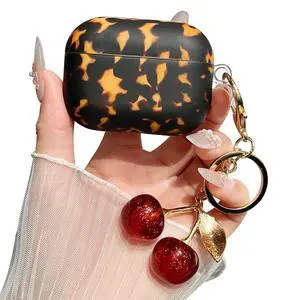 for AirPod Pro 2 Case Cheetah Print Leopard Silicone Cute Protective Cases with Glitter Cherry Keychain for Airpod Pro 2nd/1st for AirPod Pro 2 Case Cheetah Print Leopard Silicone Cute Protective Cases with Glitter Cherry Keychain for Airpod Pro 2nd/1st
